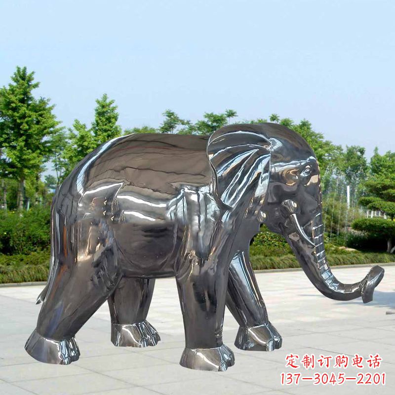 南阳镜面不锈钢大象雕塑