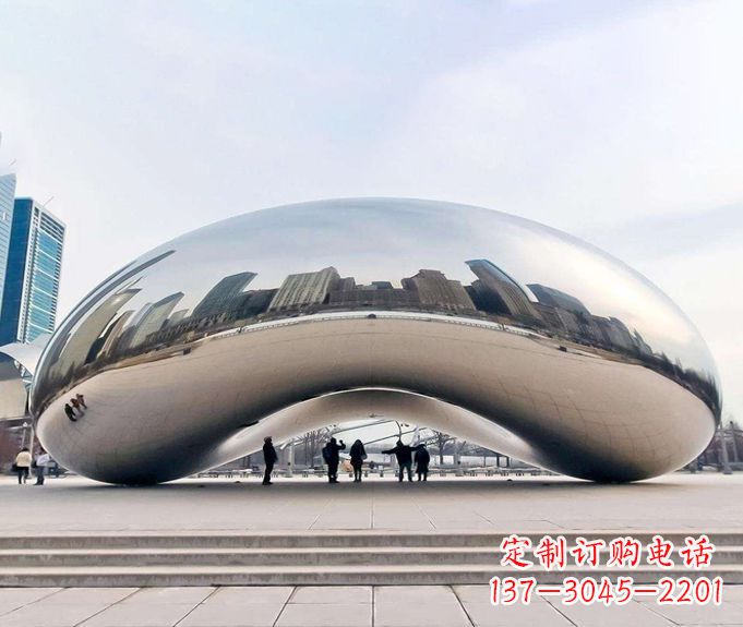 南阳镜面不锈钢大型创意拱门雕塑