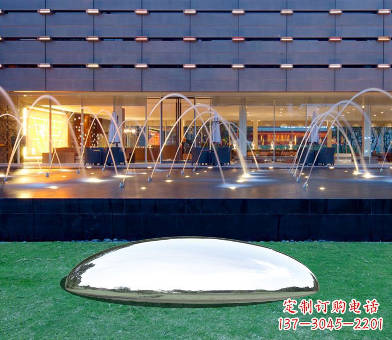 南阳镜面不锈钢鹅卵石雕塑