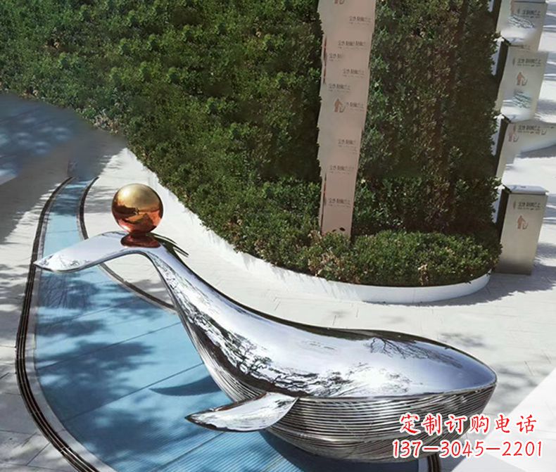 南阳镜面不锈钢海豚雕塑