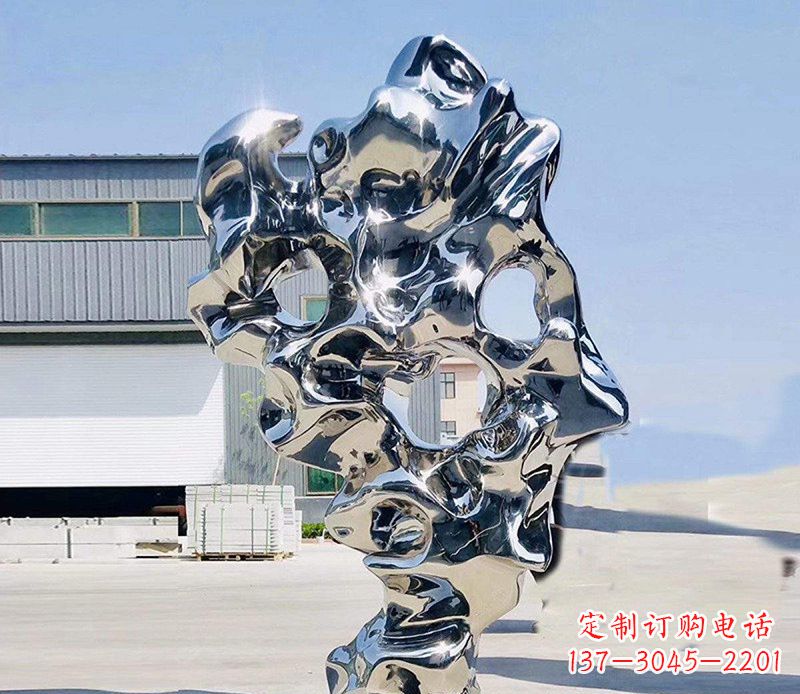 南阳镜面不锈钢太湖石雕塑