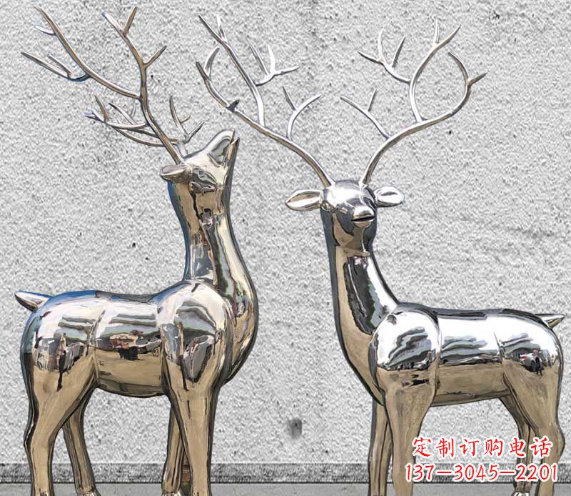 南阳镜面不锈钢小鹿雕塑