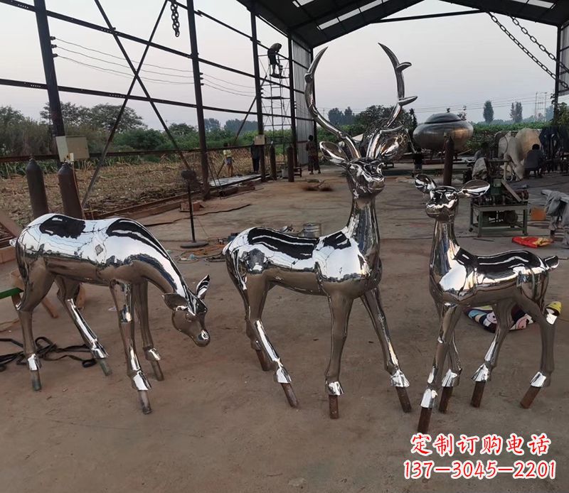 南阳镜面不锈钢小鹿雕塑 (2)