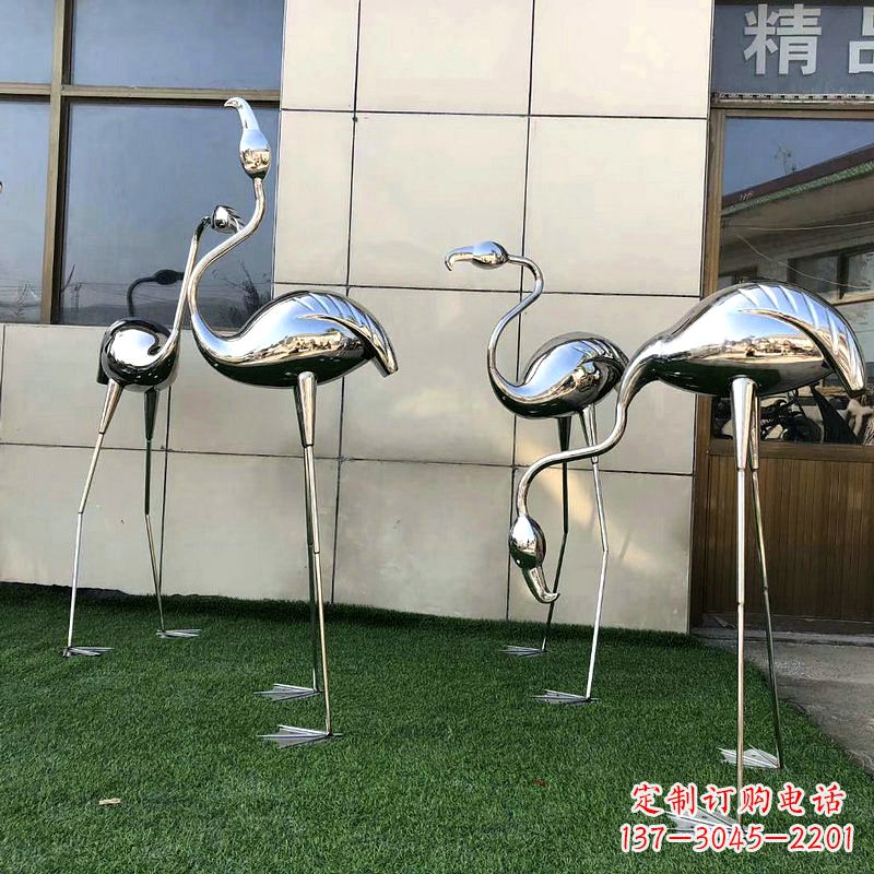 南阳镜面火烈鸟不锈钢雕塑