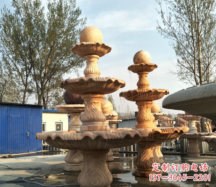 南阳九龙戏珠石雕喷泉