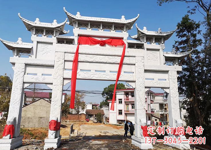 南阳九襄石雕牌坊:专业定制精美牌坊雕塑