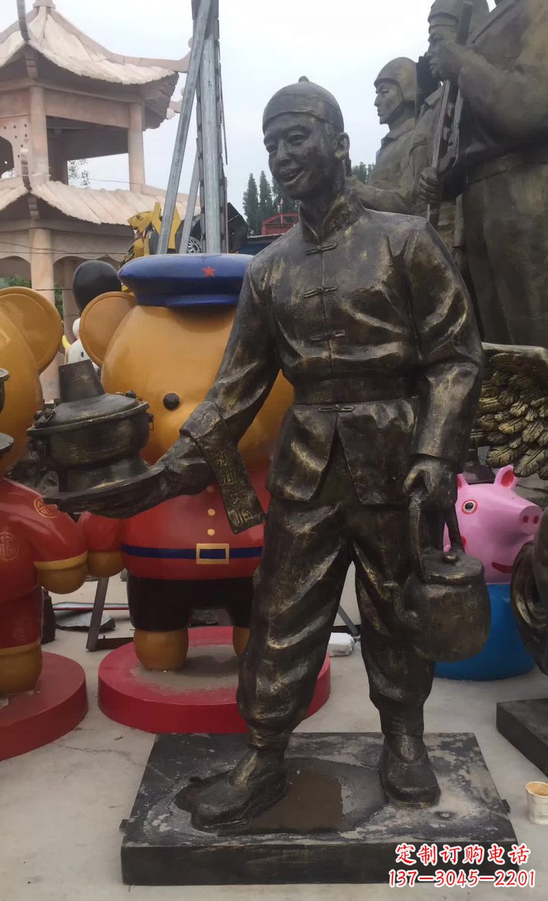 南阳专业定制酒店店小二铜雕