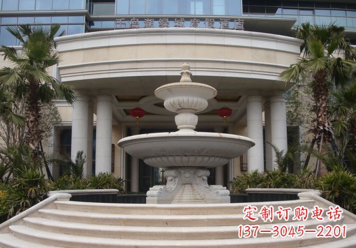 南阳酒店大型喷泉石雕,精致雕塑、灵动流动
