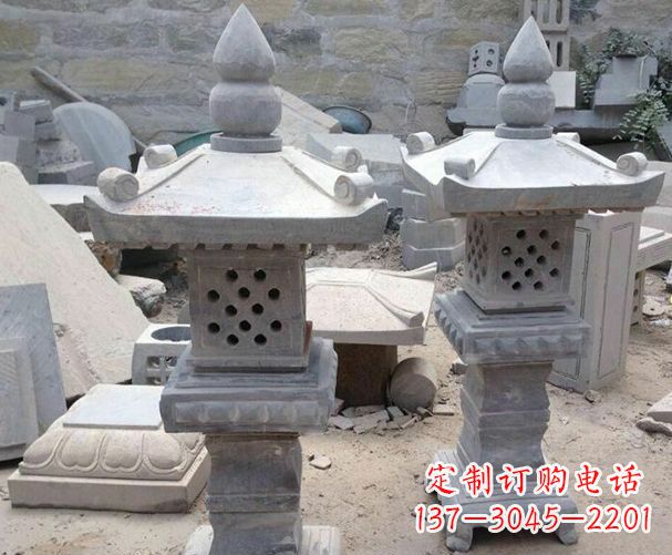南阳酒店景观镂空石灯石雕