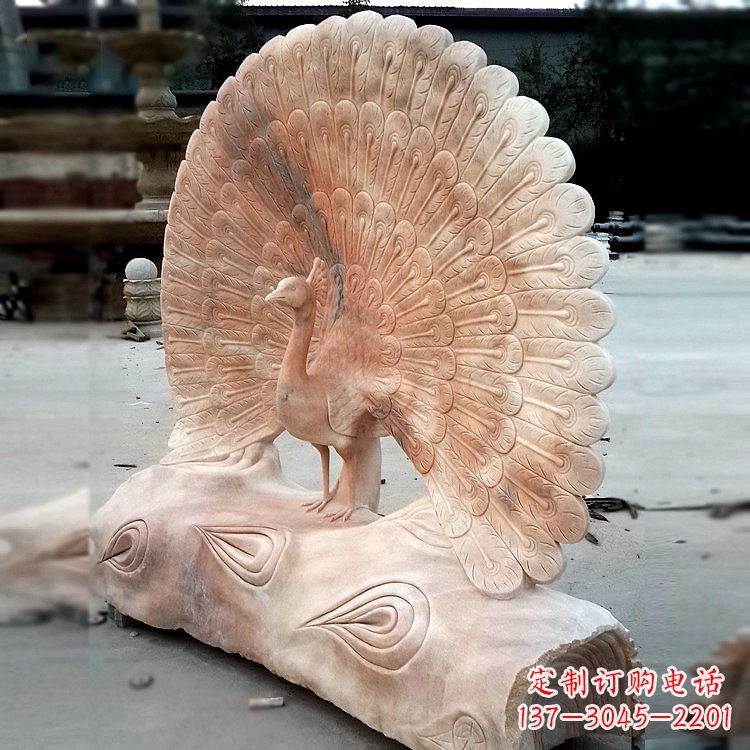 南阳艺术精美的孔雀石红雕塑