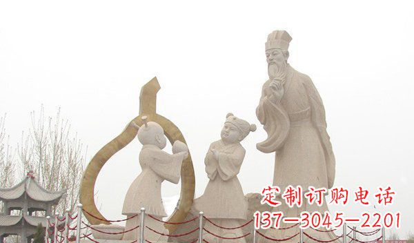 南阳全新手工制作的孔融让梨石雕
