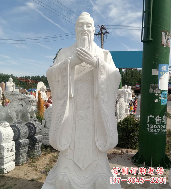 南阳中领雕塑|传承历史文化,精致孔子不锈钢雕塑