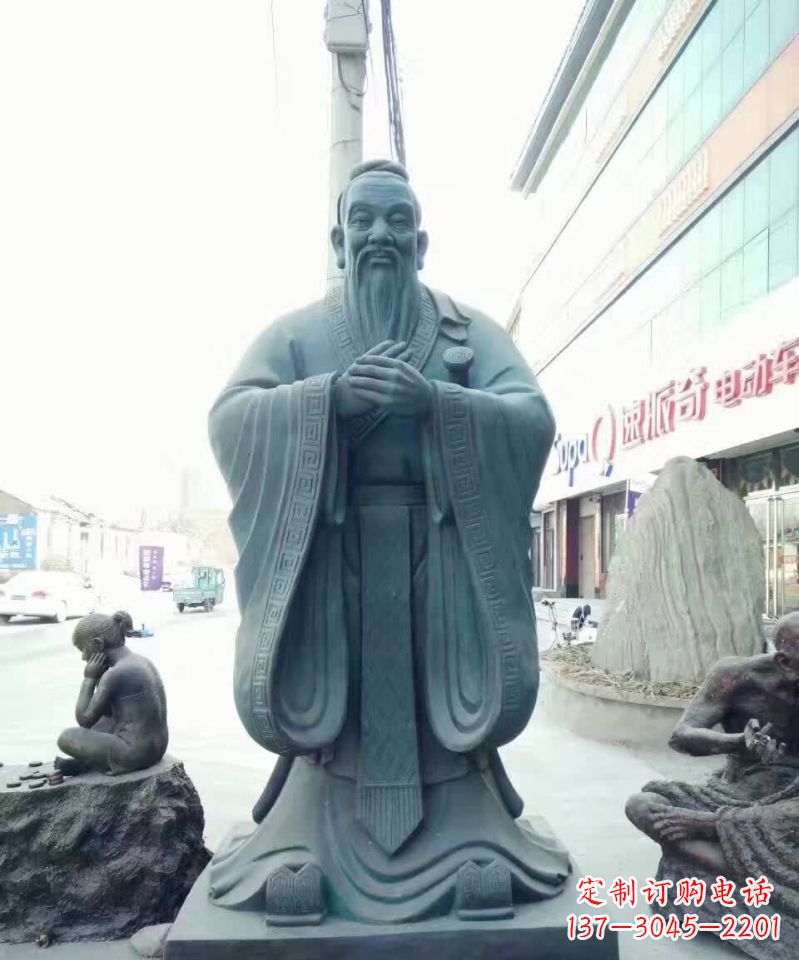 南阳孔子青铜雕塑