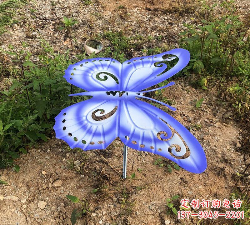 南阳蓝紫色不锈钢蝴蝶雕塑