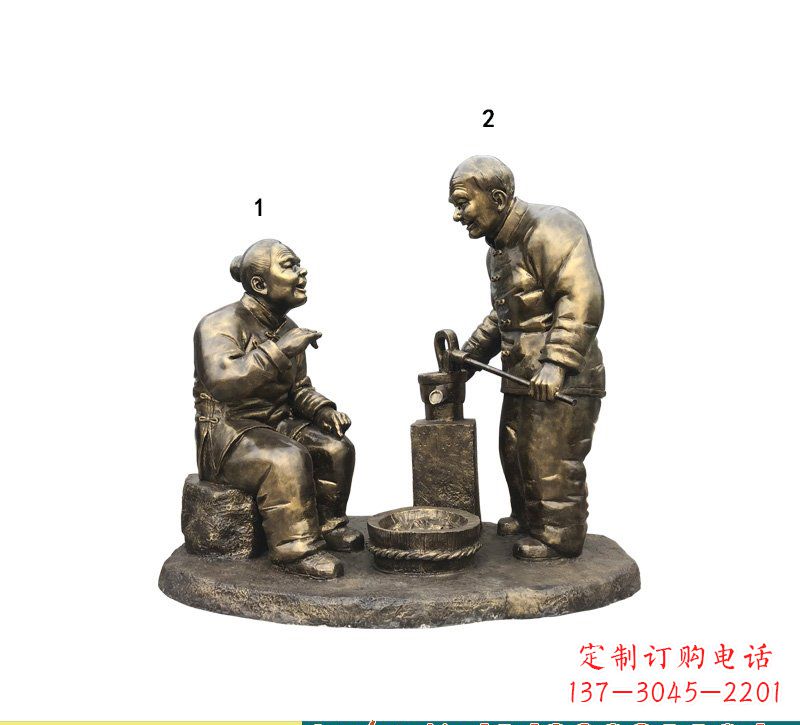 南阳老人铜雕