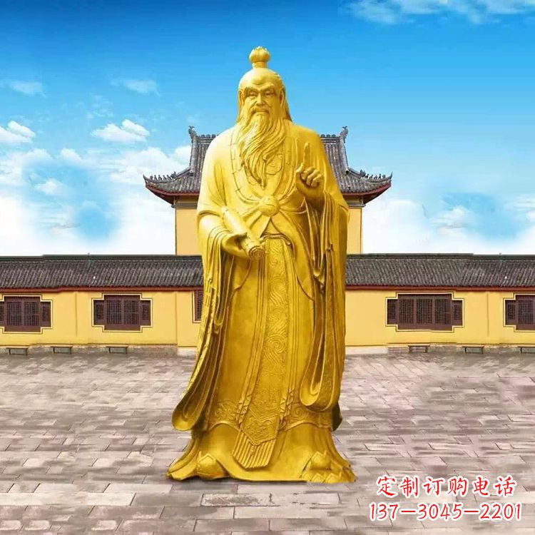 南阳中领雕塑老子骑牛石雕