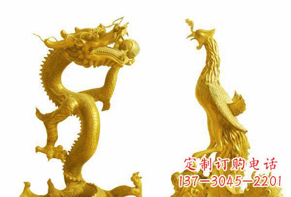 南阳龙凤呈祥神兽铜雕