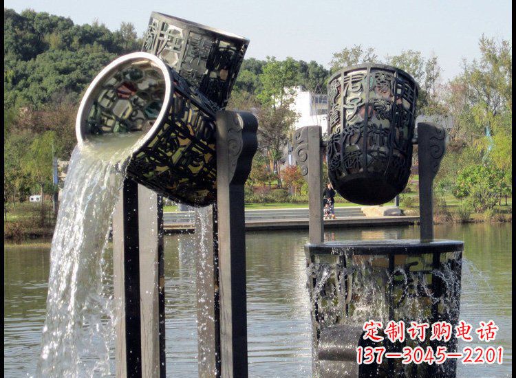 南阳高贵典雅的铜雕喷泉