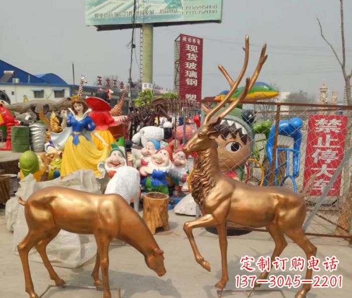 南阳优雅经典,中领雕塑鹿铜雕塑