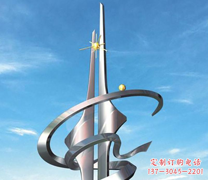 南阳螺旋飘带广场雕塑,精美而出众