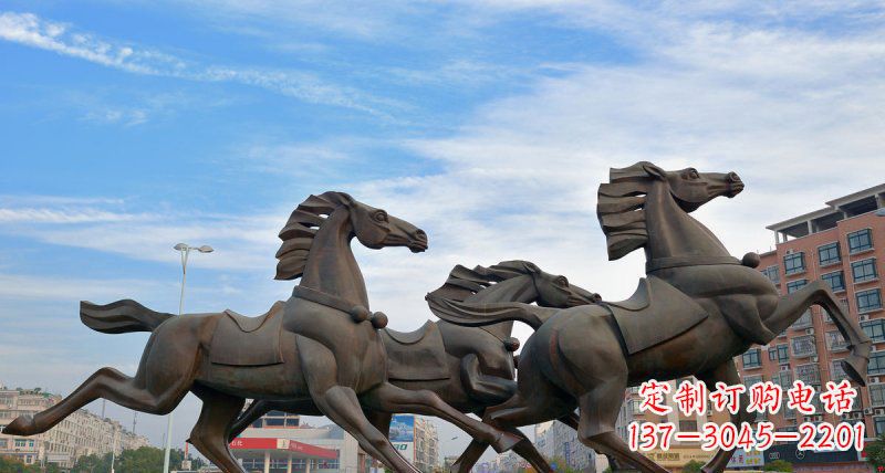 南阳马广场动物铜雕塑,精致细腻魅力无穷