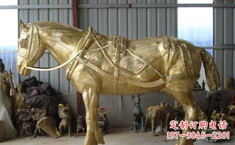南阳中领雕塑:马拉车铜雕动物精华雕塑