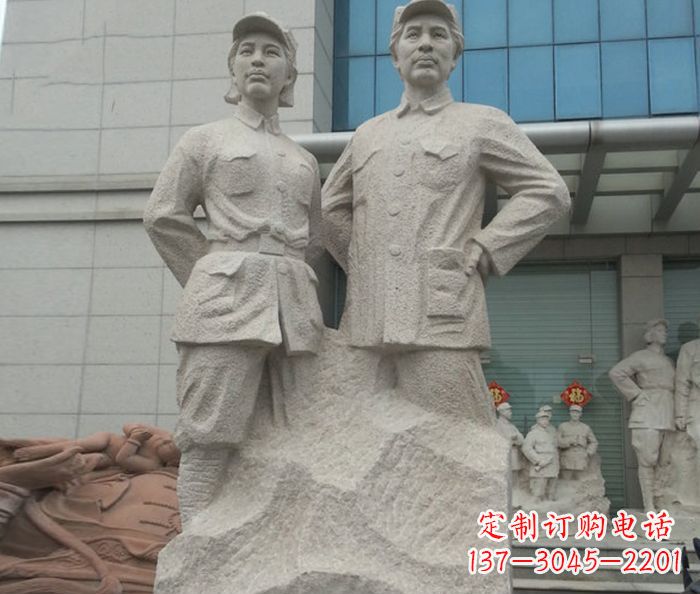 南阳毛泽东与贺子珍石雕