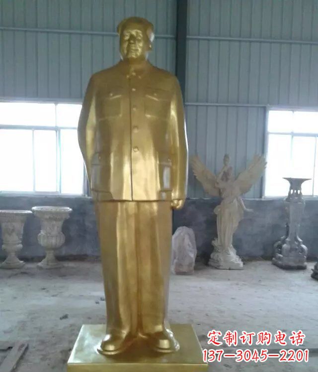 南阳优雅的毛主席玻璃钢仿铜人物雕塑