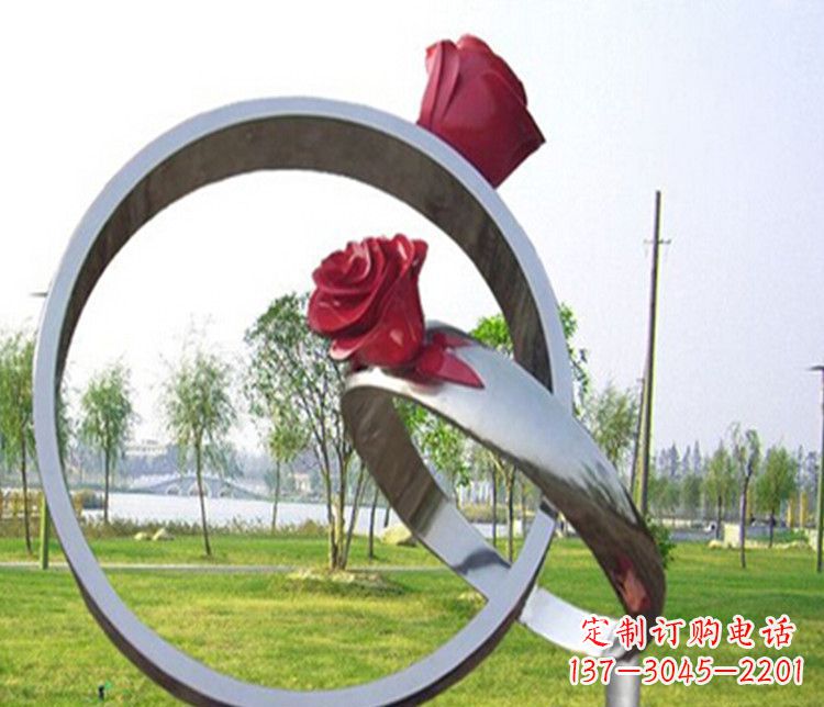 南阳不锈钢戒指雕塑展示