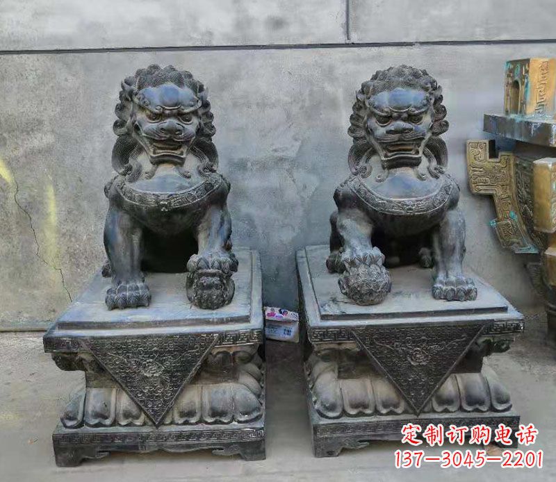 南阳狮子雕塑,象征霸气的家门口装饰