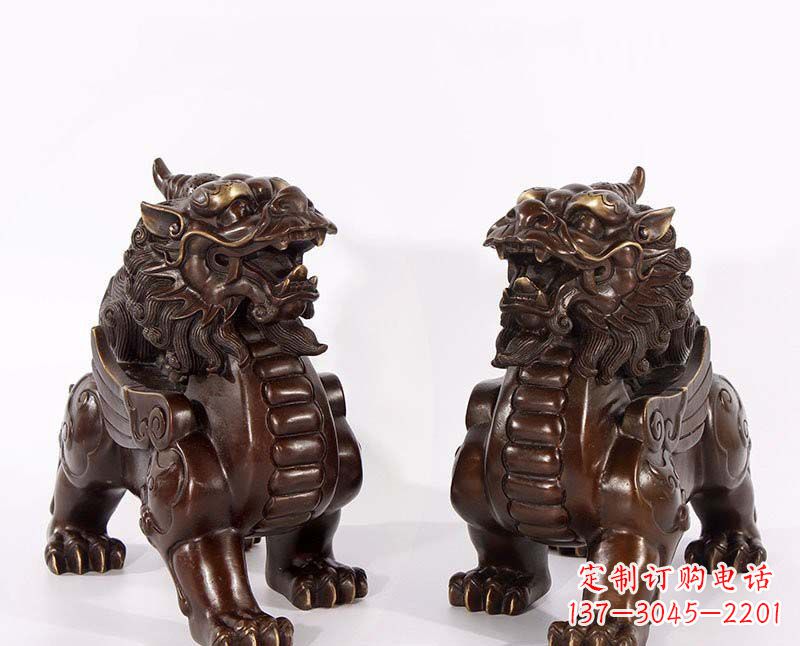 南阳弘扬中国传统文化,神兽貔貅铜雕