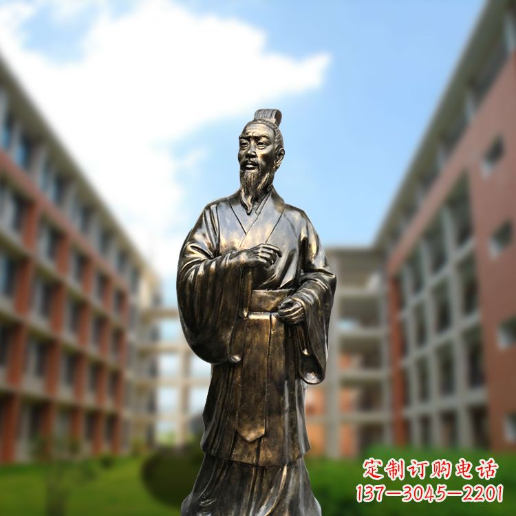南阳精美艺术,历久弥新的孟子玻璃钢仿铜雕像