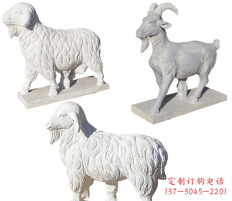 南阳绵羊石雕公园动物雕塑-精致耐用的绵羊雕塑