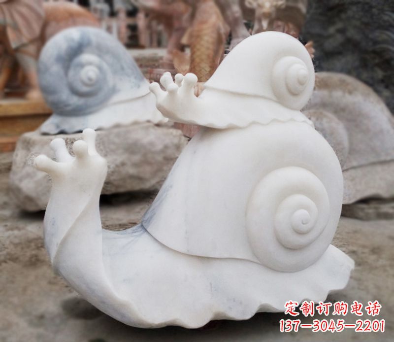 南阳母子蜗牛石雕