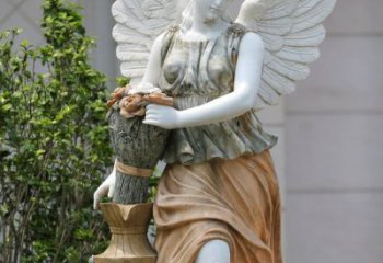 南阳精致高雅的汉白玉天使雕塑
