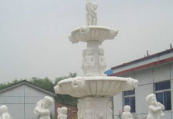 南阳汉白玉天使大型喷泉石雕