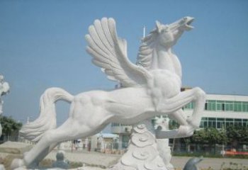 南阳精美祥云飞马石雕，古朴大气