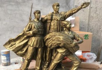 南阳中领雕塑精心打造的红军战士铜雕