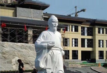 南阳高雅精美的华佗白玉石雕像