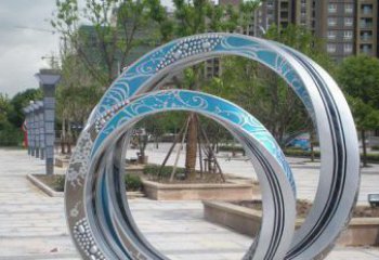 南阳铸造精良的不锈钢圆环雕塑