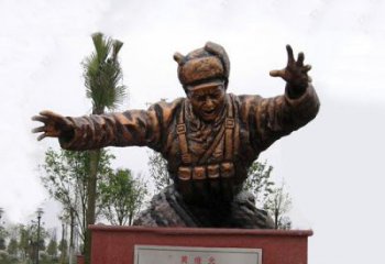 南阳缅怀伟人——黄继光铸铜半身像雕塑