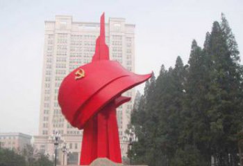 南阳不锈钢抽象党旗雕塑，象征着祖国力量