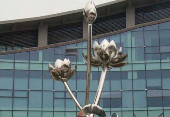 南阳优质镜面不锈钢荷花塑像