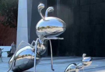 南阳不锈钢蚂蚁雕塑，抛光镜面，精致精美