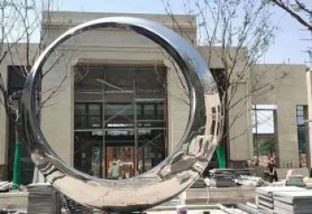 南阳酒店装饰用圆环不锈钢雕塑
