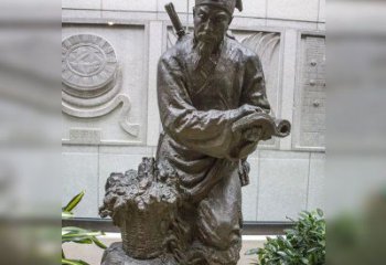 南阳中领雕塑自主研发了高雅李时珍铜雕，它以历…