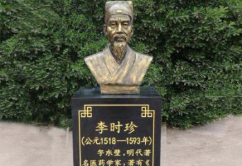 南阳高贵典雅的李时珍肖像铜雕