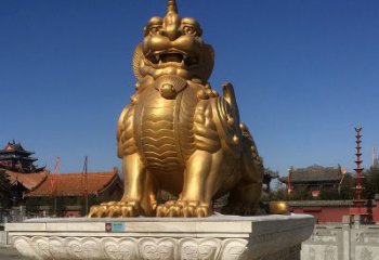 南阳鎏金獬豸铜雕，为您提供精美的景观雕塑