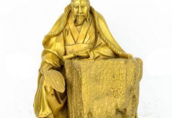 南阳精致细腻的诸葛亮鎏金雕塑