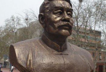南阳鲁迅胸像名人铜雕是中领雕塑公司定制的一款…
